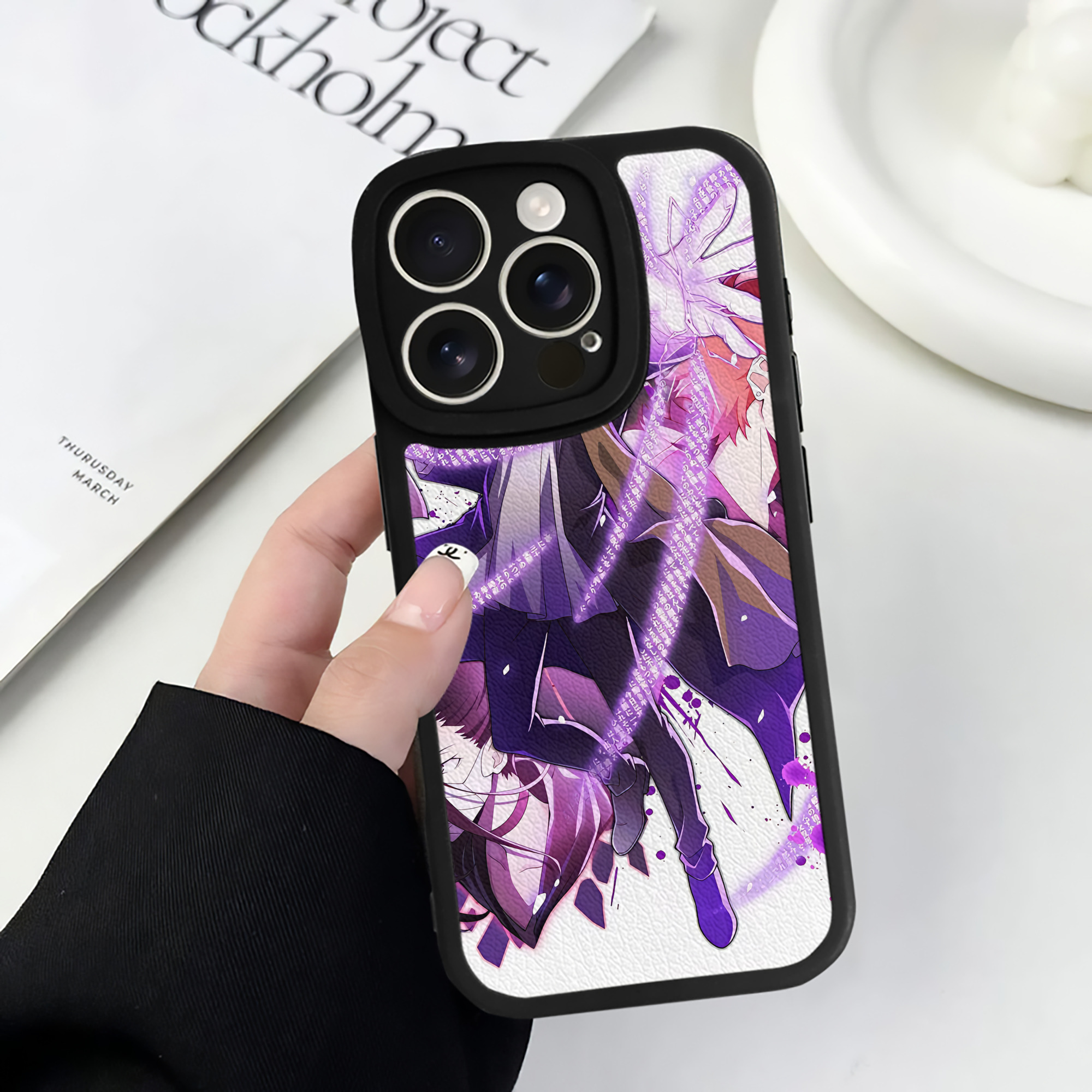 （画像用） 文豪ストレイドッグス Bungo Stray Dogs 【iPhone 16シリーズ対応】シリコンスマホケース（レザー調） 材質：シリコン